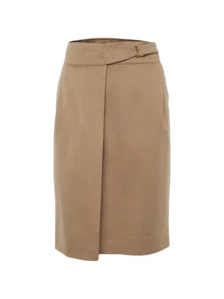 Fusta mini Max Mara de lână cu cataramă plic maro