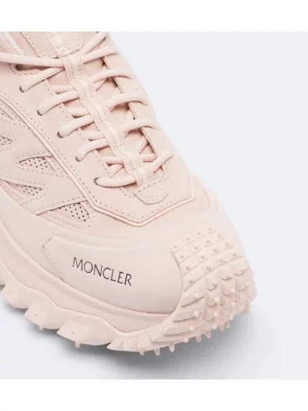 Sneakerși Moncler Trailgrip din piele de căprioară roz