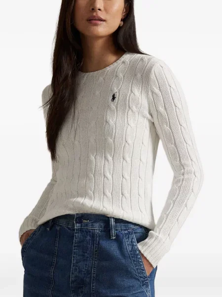 Pulover Polo Ralph Lauren clasic din țesătură twill cu autograf verde