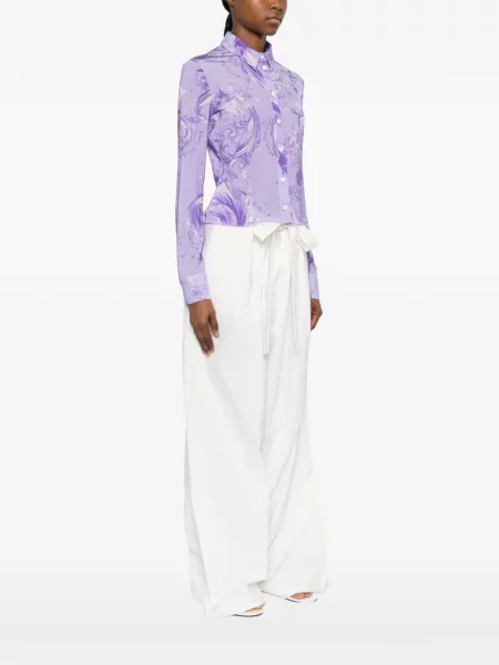 Koszula dżinsowa Versace Jeans Couture z nadrukiem fioletowa