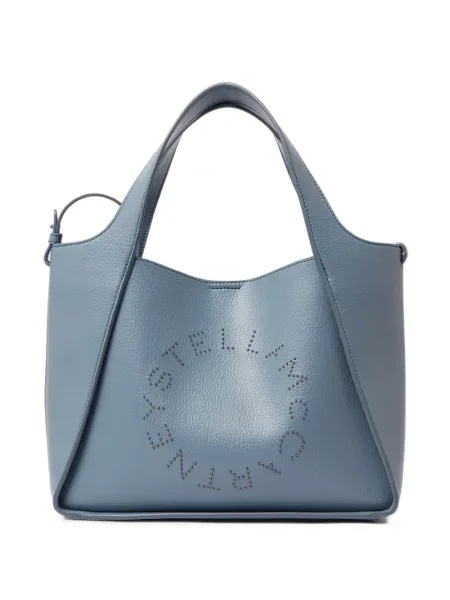 Geantă shopper Stella Mccartney cu autograf albastru