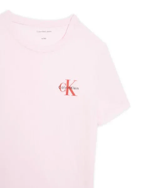Calvin Klein Jeans Marškinėliai Chest Monologo rožinė