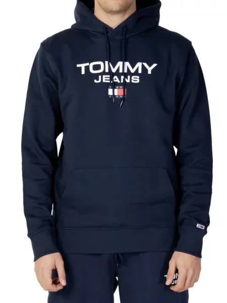 Mikina s kapucí Tommy Hilfiger Jeans s kapucí modrá