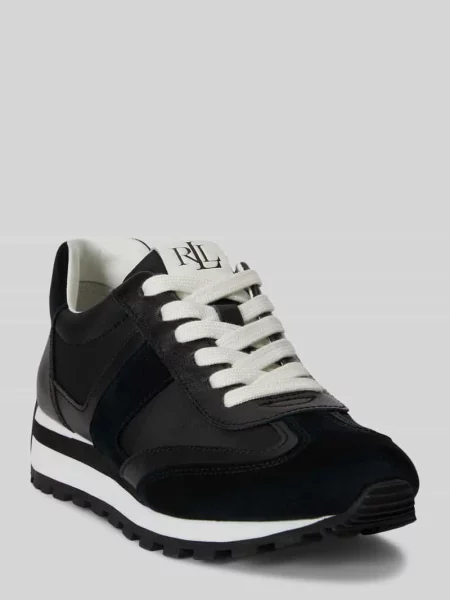 Sneakersy z naturalnej skóry bydlęcej model DANI' Lauren Ralph Lauren czarne