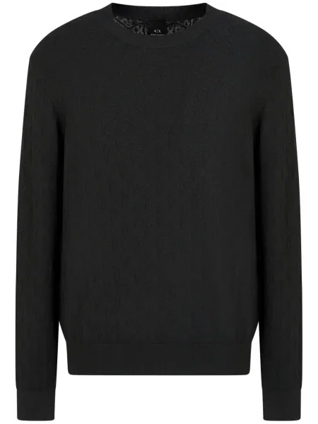 Pulover Armani Exchange cu decolteu rotund negru