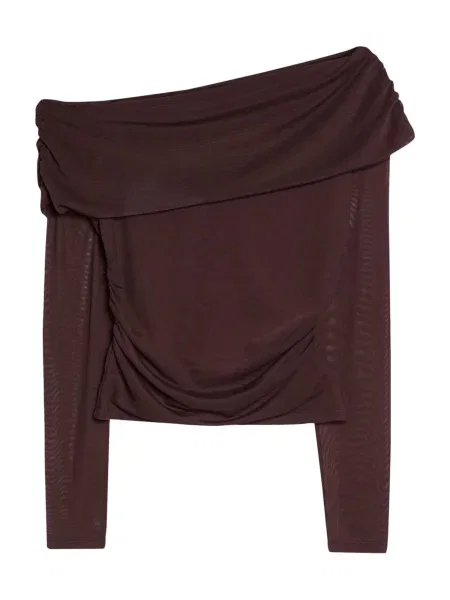 Bershka Tričko čokoládová