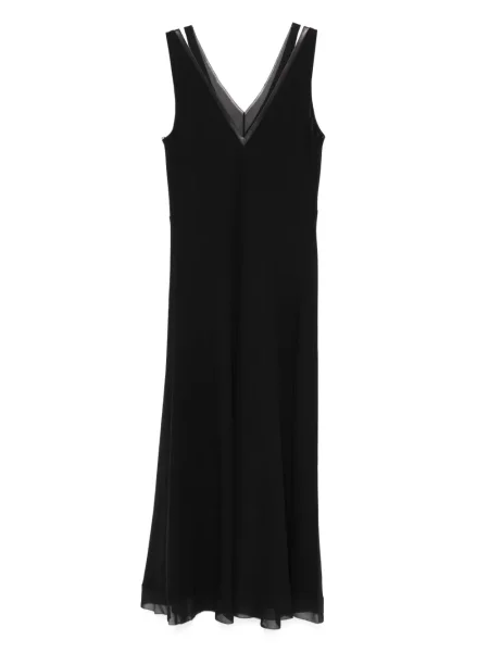 Rochie midi Vince din crep până la genunchi de costum negru