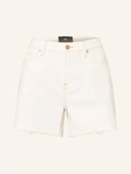 7 For All Mankind Szorty Jeansowe Monroe weiss białe