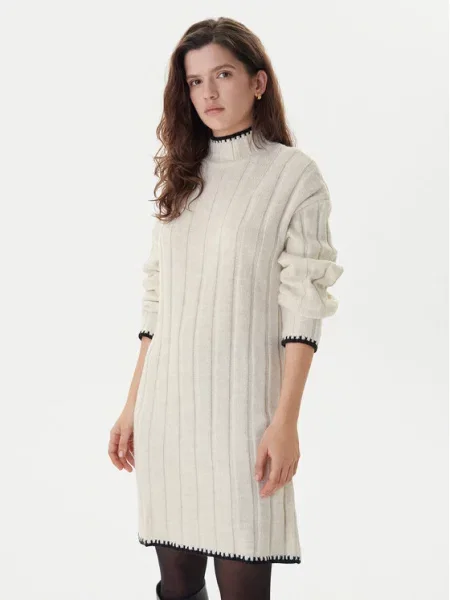 ONLY Трикотажна сукня Chick Stitch бежевий