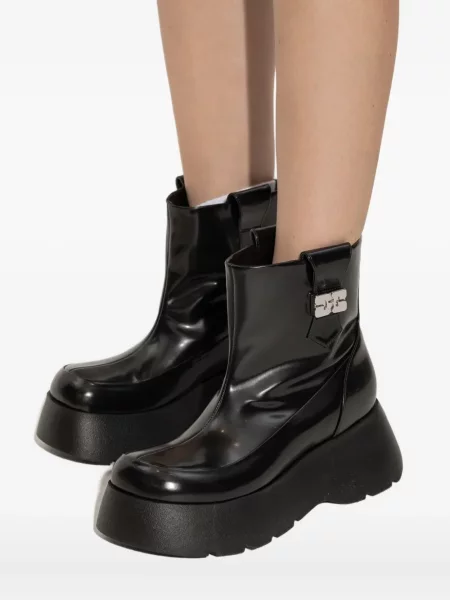 Botine Ganni cu platformă cu cataramă negru