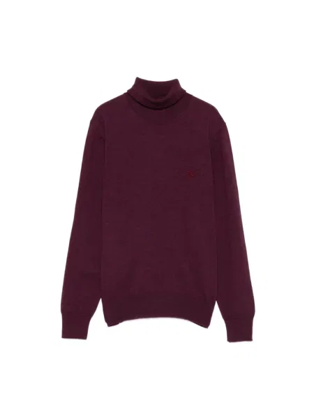 Sweter z golfem Etro wełniany do golfa czerwony