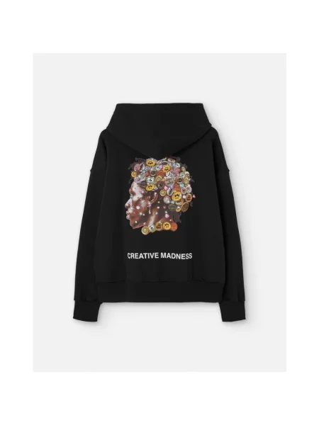 BARROW Bluzy Mężczyzna S sweter z nadrukiem na plecach czarny