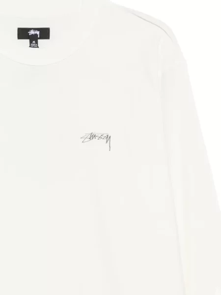 Lung tricou Stüssy cu imagine alb