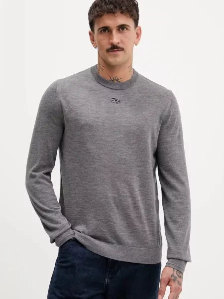 Volnen pulover Diesel K-VALIAM siva