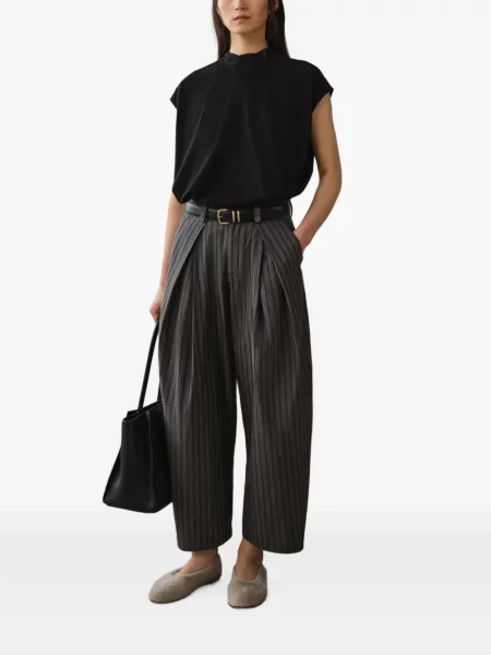 Pantaloni Less cu dungi cu imagine gri