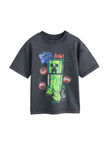 Next Tricou Minecraft albastru / metalic / verde limetă / roșu gri
