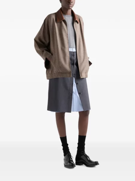 Scurt pulover Prada tricotate gri