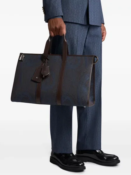 Geantă de călătorie Etro cu imagine cu model paisley maro