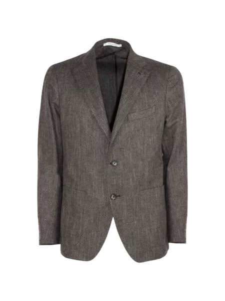 Sacou Tagliatore cu model herringbone maro