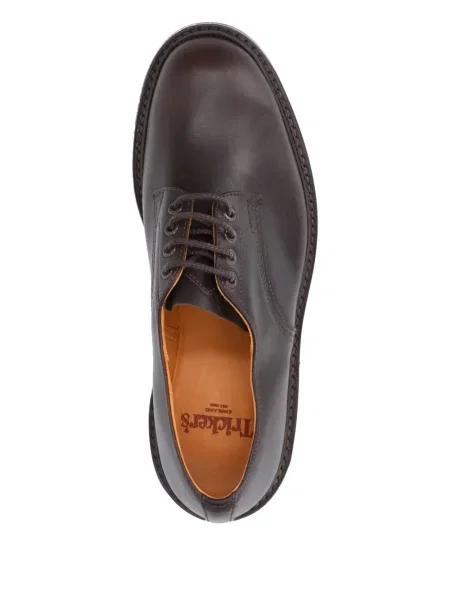 Pantofi derby Tricker's cu șireturi din dantelă maro