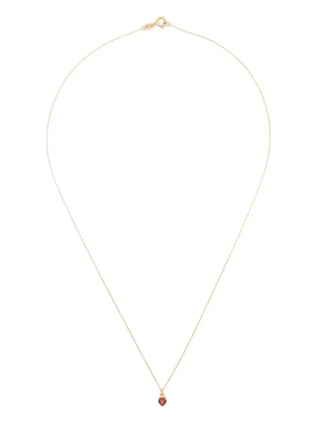 Colier Wouters & Hendrix Gold cu garnet cu motiv cu inimi galben
