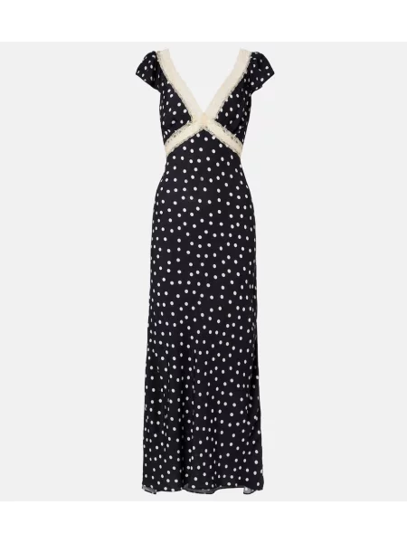 Rochie maxi Rixo cu buline de costum negru