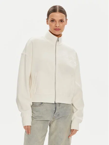 Calvin Klein Jeans Mikina Satin Applique Écru