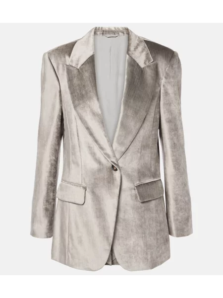 Sacou Brunello Cucinelli de catifea gri