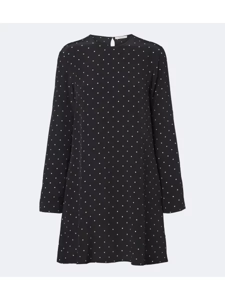 Rochie Asceno de mătase cu buline negru