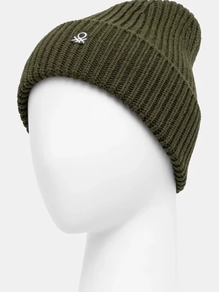 Шерстяная шапка United Colors Of Benetton зеленая