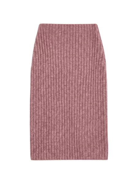 Fustă midi Jil Sander tricotate roz