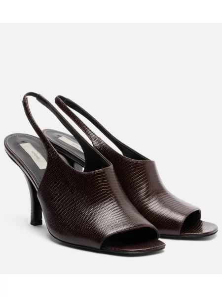 Sandale Toteme din piele slingback maro