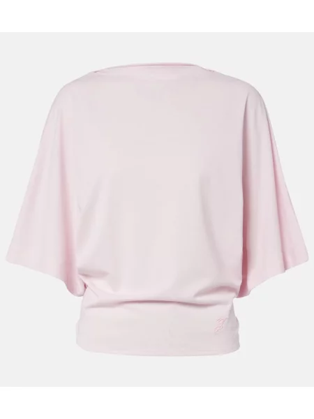 Tricou Jacquemus din jerseu cu spatele deschis roz