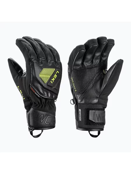 Mănuși de schi pentru copii LEKI WCR C-Tech 3D Junior black/ice lemon negru