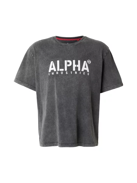 ALPHA INDUSTRIES Tricou negru alb