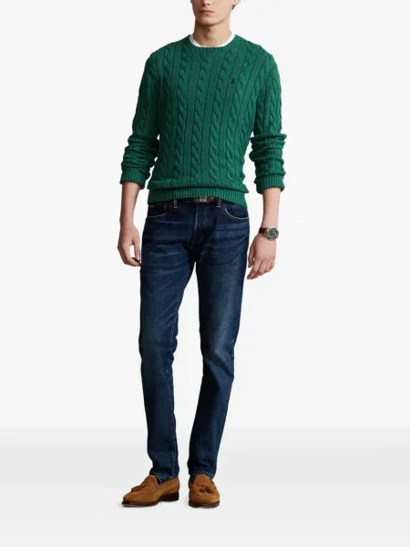 Matlasat tricou polo Polo Ralph Lauren cu decolteu rotund cu autograf roșu