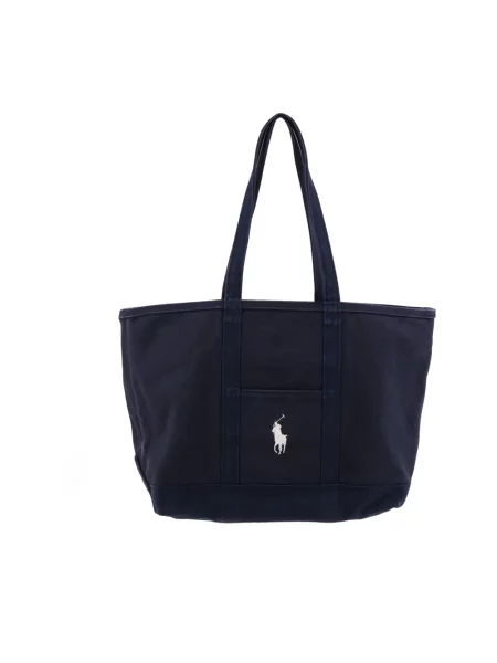Torba Polo Ralph Lauren płócienna niebieska