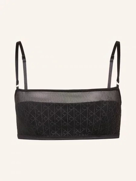 Calvin Klein Bustier Podprsenka Minimalist Emblem S Ozdobnými Kamínky černá