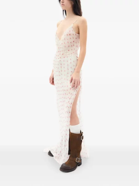 Rochie maxi Ann Demeulemeester din dantelă alb
