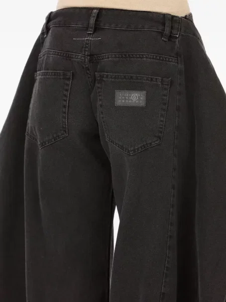 Blugi Mm6 Maison Margiela drapate cu 5 buzunare negru