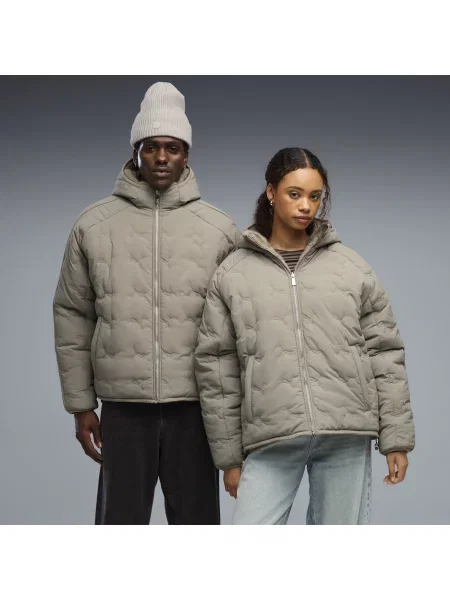 PUMA Kurtka puchowa unisex T7 PrimaLoft® Reversible o kroju oversize Odzież S beżowy