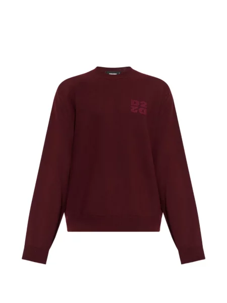 Pulover Dsquared2 cu broderie roșu