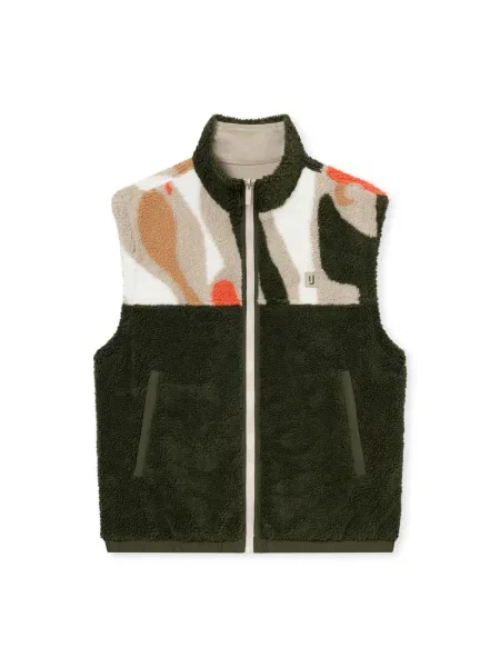 Johnny Urban Vestă Bryson gri taupe / oliv / portocaliu neon alb