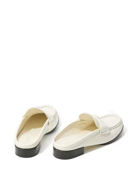 Papuci tip mules Givenchy cu autograf alb