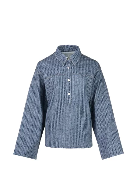 Cămașă Rag & Bone din material terry albastru