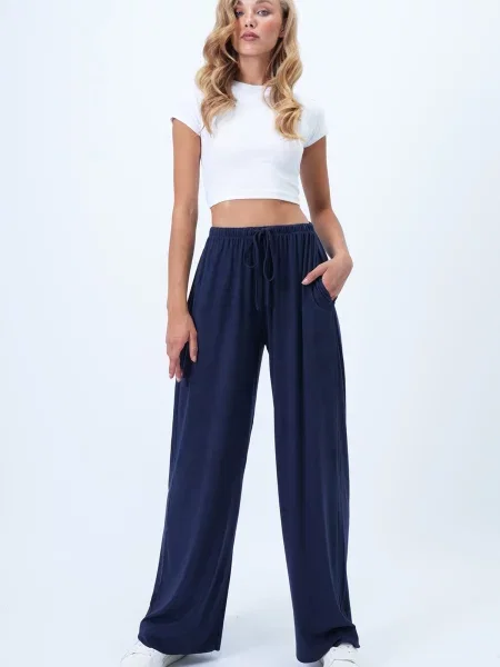 Trend Alaçatı Stili Hlače temno modra