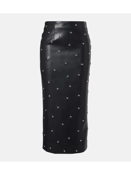 Fustă tip creion Rotate cu tepi negru