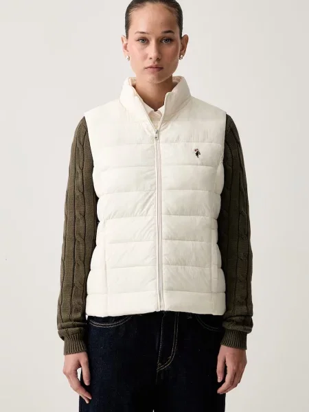 U.S. Polo Assn. vestă pentru femei Lightweight Puffer Gilet bej