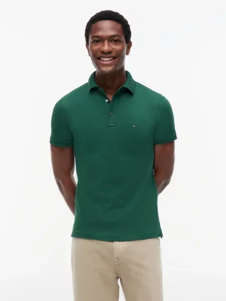 TOMMY HILFIGER Tricou închis verde