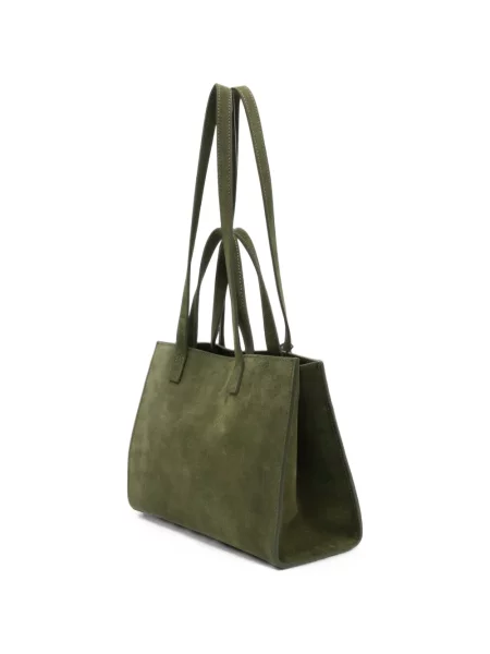 Geantă shopper Mc2 Saint Barth din piele de căprioară verde